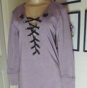 Derek heart small lace front sweater